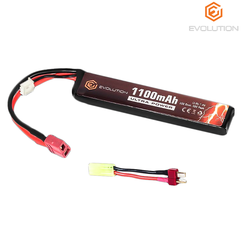 Evolution - Batterie Ultra Power Li-Po 7,4v 1100mAh 20-40C, dean pour Airsoft - EA0141B