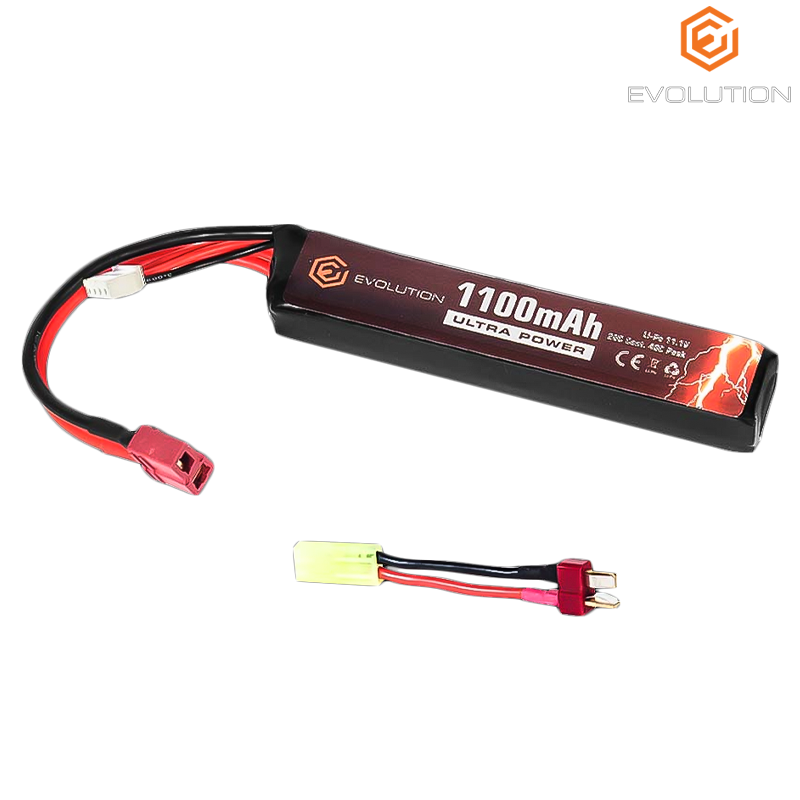 Evolution - Batterie Ultra Power Li-Po 11,1v 1100mAh 20-40C, dean pour Airsoft - EA0143B