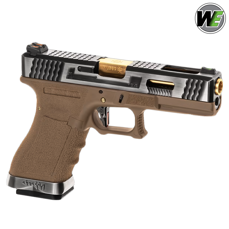 WE - Réplique G-Force 17, blowback, green gas, tan, canon or