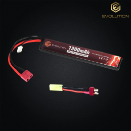 Evolution - Batterie Ultra Power Li-Po 7,4v 1300mAh 20-40C, dean pour Airsoft - EA0147B