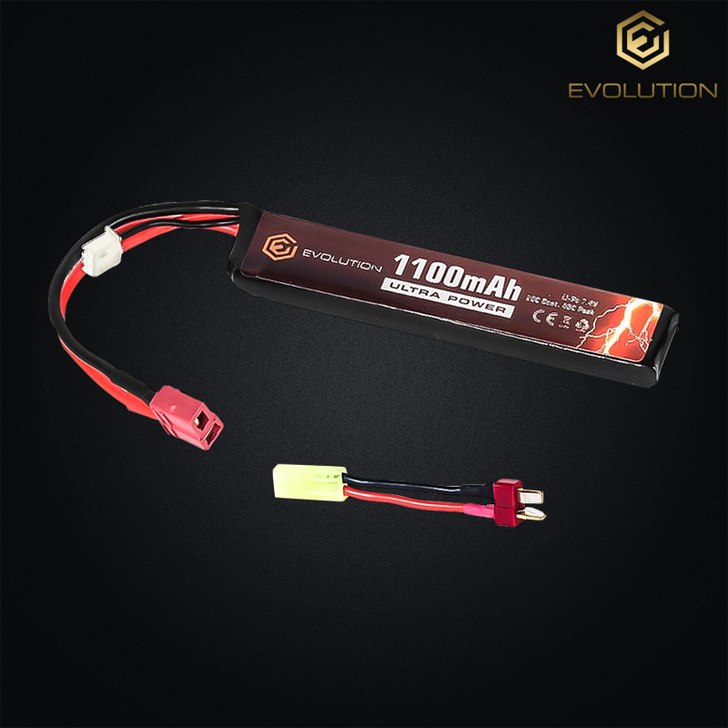 Evolution - Batterie Ultra Power Li-Po 7,4v 1100mAh 20-40C, dean pour Airsoft - EA0141B