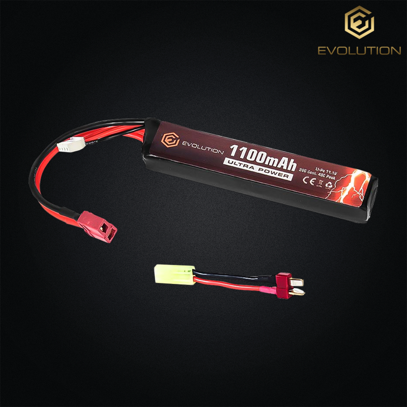 Evolution - Batterie Ultra Power Li-Po 11,1v 1100mAh 20-40C, dean pour Airsoft - EA0143B