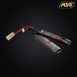 ASG - Batterie Li-Po 7,4v 1300mAh 25C, 2 sticks, cranestock, tamiya - 17206