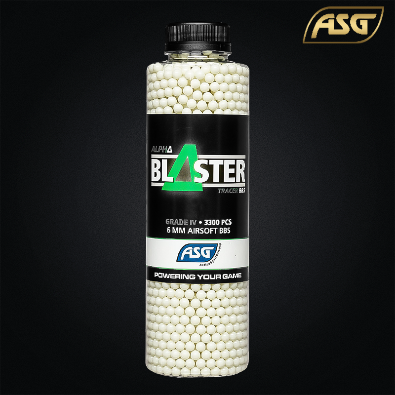 ASG - Bouteille de 3300 billes, traçantes vertes, 0,20gr, Alpha Blaster™ - 20186
