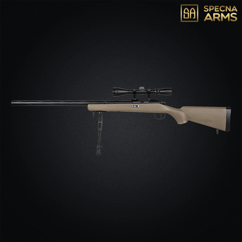 Specna Arms by Wellpro - Réplique sniper SA-S12 Edge™, pack complet, tan - SPE-03-039584