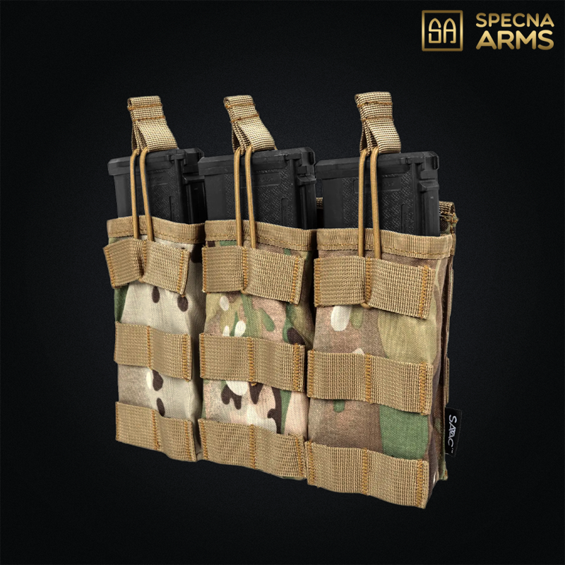 Specna Arms - Triple poche SATAC™ pour chargeur M4, AK, G36, MOLLE, multicam - SPE-19-042435