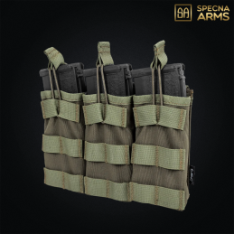Specna Arms - Triple poche SATAC™ pour chargeur M4, AK, G36, MOLLE, Olive Drab - SPE-19-041835