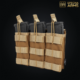 Specna Arms - Triple poche SATAC™ pour chargeur M4, AK, G36, MOLLE, Tan - SPE-19-041836