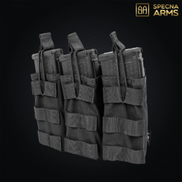 Specna Arms - Triple poche SATAC™ pour chargeur M4, AK, G36, MOLLE, noir - SPE-19-041834
