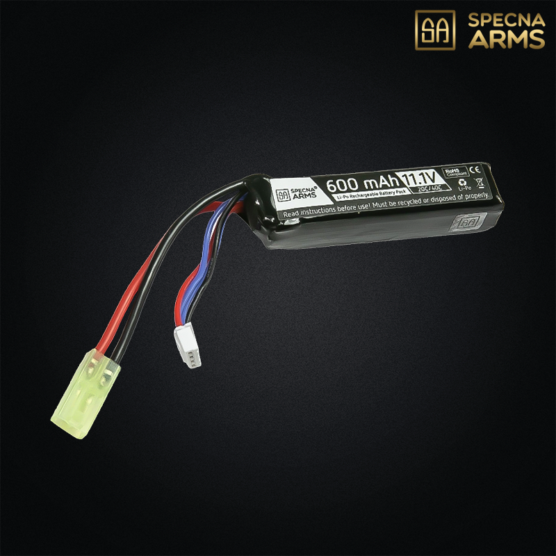 Specna Arms - Li-Po 11,1v 600mAh 20/40C C, 1 Stick, Tamiya - SPE-06-029216