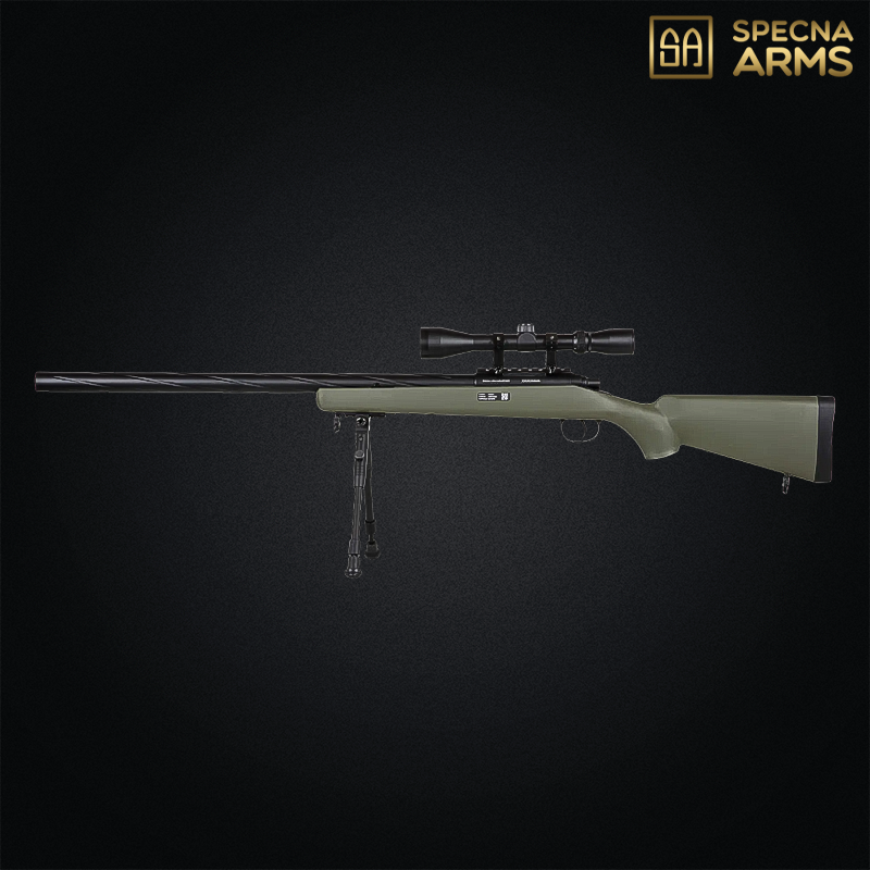 Specna Arms by Wellpro - Réplique sniper SA-S12 Edge™, pack complet, olive - SPE-03-039585