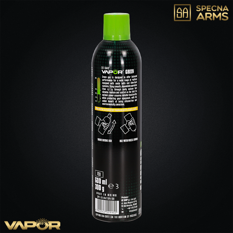 Specna Arms - Bouteille de Green Gas, VAPOR™, 600ml, 145 PSI - SPE-35-047764