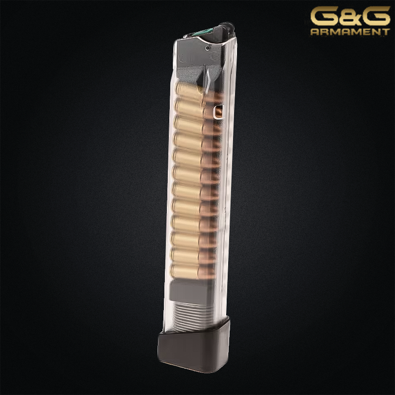 G&G Armament - Chargeur EXTENDED, douilles apparentes PIRANHA, 20 billes - G-08-189