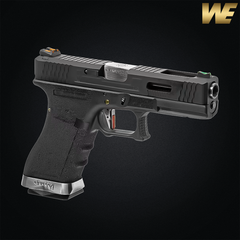 WE - Réplique G-Force 17, blowback, Green Gas, Noir, Canon chromé