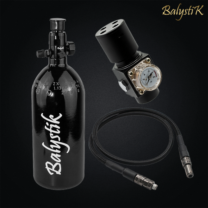 Balystik - Pack HPA bouteille 0.8L, flexible, régulateur HPR800C, EU