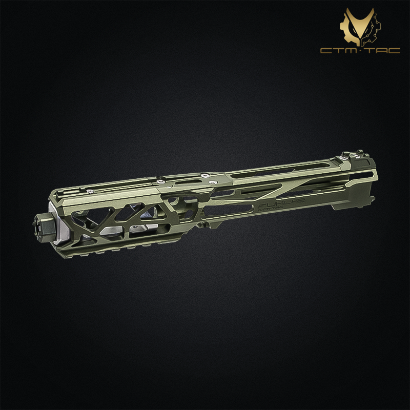 CTM.TAC - Upper receiver Fuku-2, SKELETON, pour AAP-01, Army Green/chromé