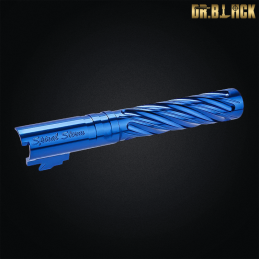 DR.BLACK - Outer Barrel "SPIRAL STORM" pour HI-CAPA 5.1, Bleu