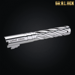 Dr.Black - Outer barrel "Spiral Storm" pour Hi-capa 5.1, chromé