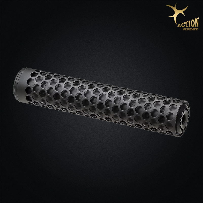 Action Army - Silencieux Hive Sound T10, 14mm ccw, noir