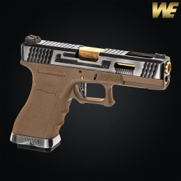 WE - Réplique G-Force 17, blowback, green gas, tan, canon or