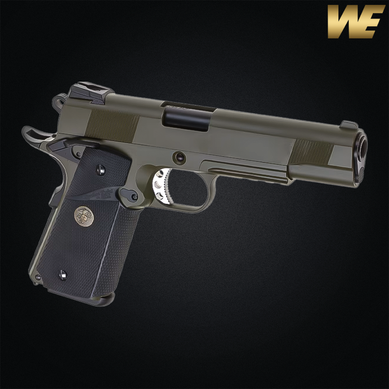 WE - Réplique 1911 MEU Tactical, Green Gas, Blowback, Olive Drab