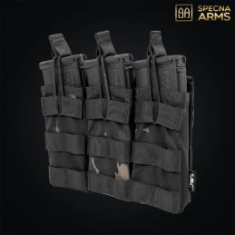 Specna Arms - Triple poche SATAC™ pour chargeur M4, AK, G36, MOLLE, multicam black - SPE-19-042438