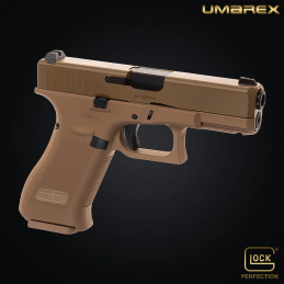 Umarex - Réplique de poing GLOCK™ 19X, Coyote, Green Gas, Blowback