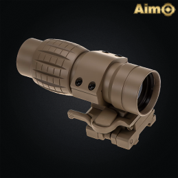 Aim-O - Magnifier FXD avec zoom x4 FTS (Flip To Slide), Dark Earth - AO5338-DE