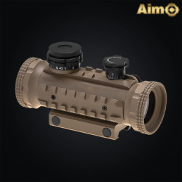 Aim-O - Viseur point rouge et vert 1x30 RIS, Dark Earth pour Airsoft - AO3014-DE