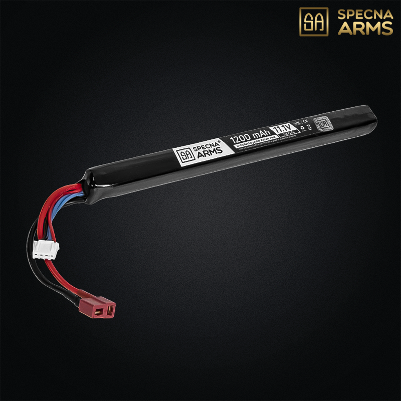 Specna Arms - Batterie Li-Po 11,1v 1200mAh 20/40C C, 1 stick AK, Scorpion EVO, dean - SPE-06-029461