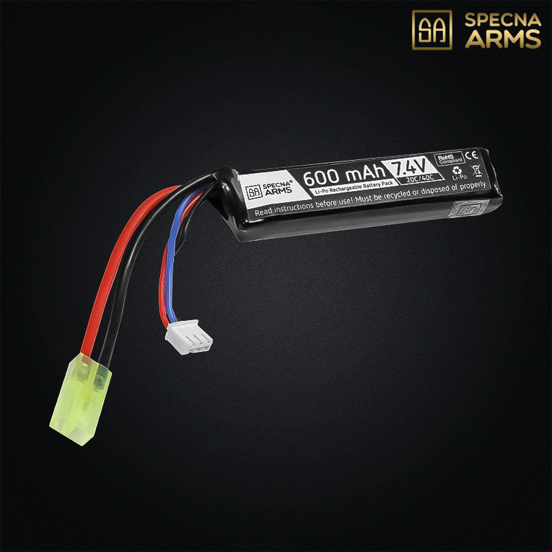Specna Arms - Li-Po 7,4v 600mAh 20/40C C, 1 Stick, PDW, Tamiya - SPE-06-029217
