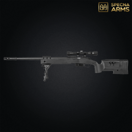 Replique fusil de sniper airsoft Specna Arms SA-S03 CORE noir avec lunette et bipied
