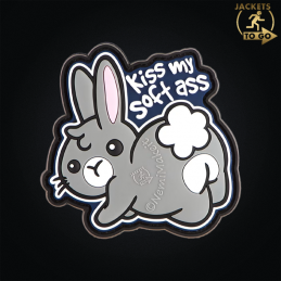 JTG - Patch 3D en PVC Kiss My Soft Ass, Multicolor