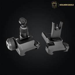 Lot de mires mécaniques rabattables en métal pour rail Picatinny / Weaver 21 mm