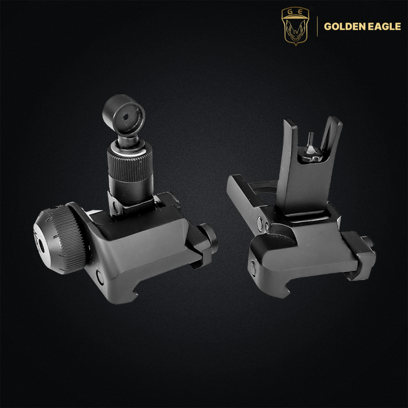 Lot de mires mécaniques rabattables en métal pour rail Picatinny / Weaver 21 mm