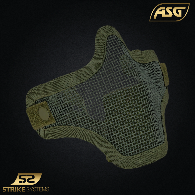 Masque de protection grillage vert Olive Drab Stalker ASG Strike Systems pour airsoft.