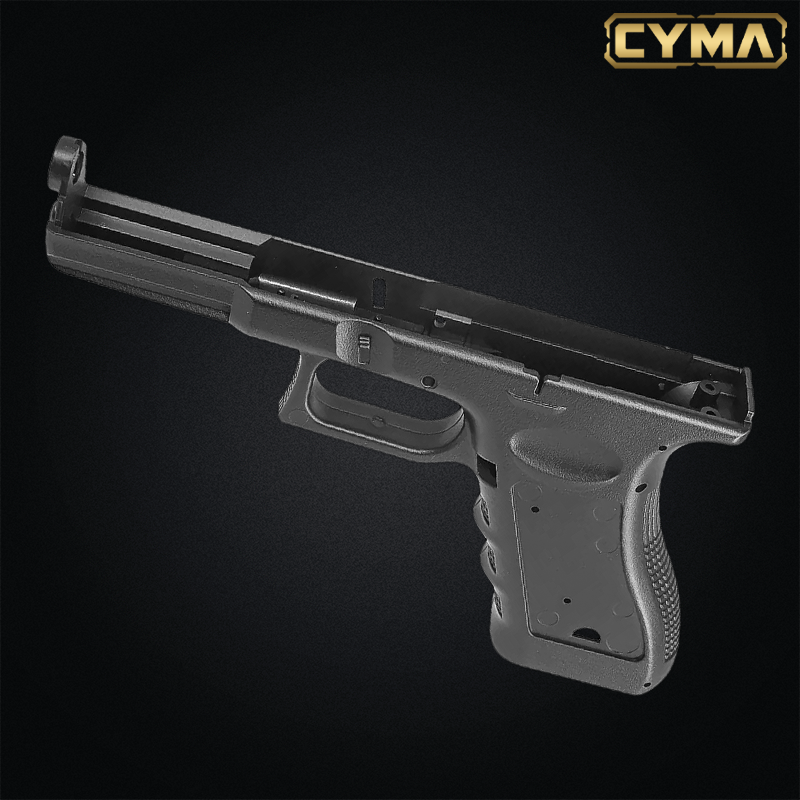 Corps frame en polymer noir pour pistolet airsoft AEP Cyma CM030 G18C